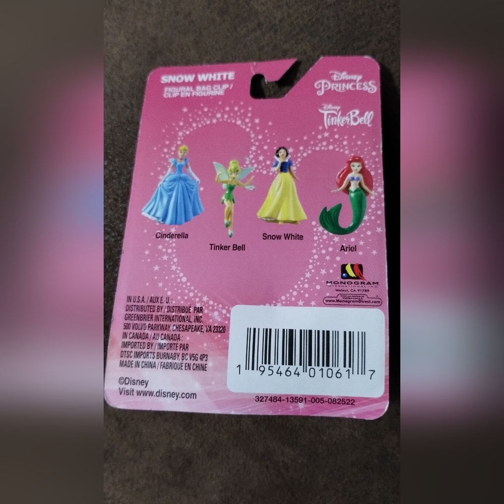 🌺Disney Princess Bag Clips Ariel, Cinderella, snow white, Tinker bell - Picture 6 of 6